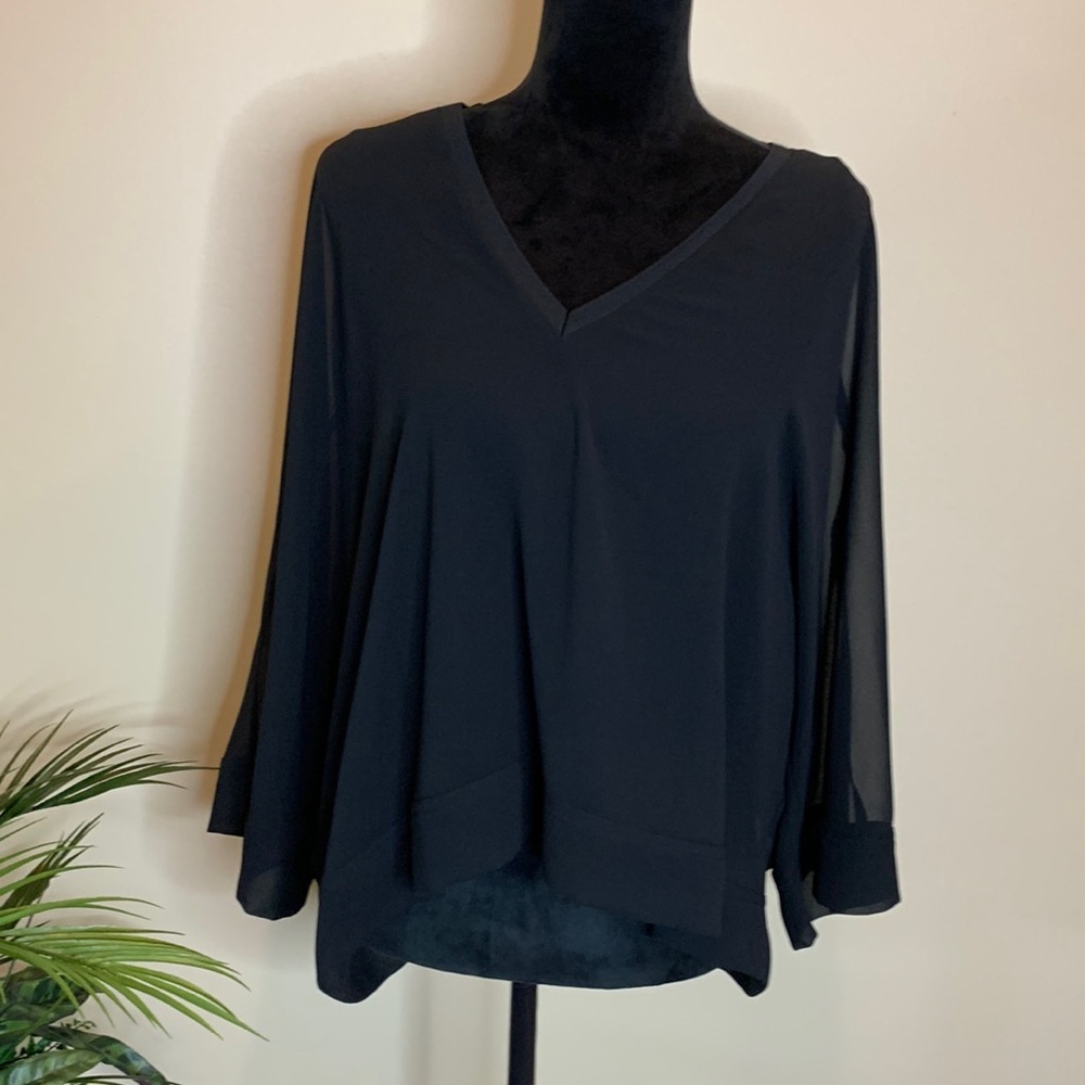 ZARA layered sheer sleeve top - Picture 3 of 9